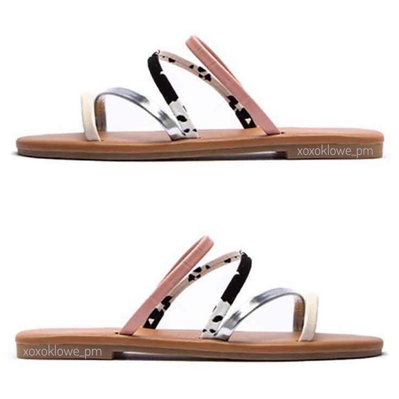 Multi Color Strappy Sandal Slides - Picture 2 of 6